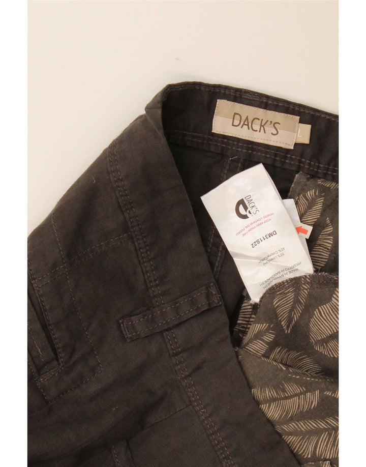 Dack's Mens Slim Cargo Trousers Large W34 L32 Grey Linen