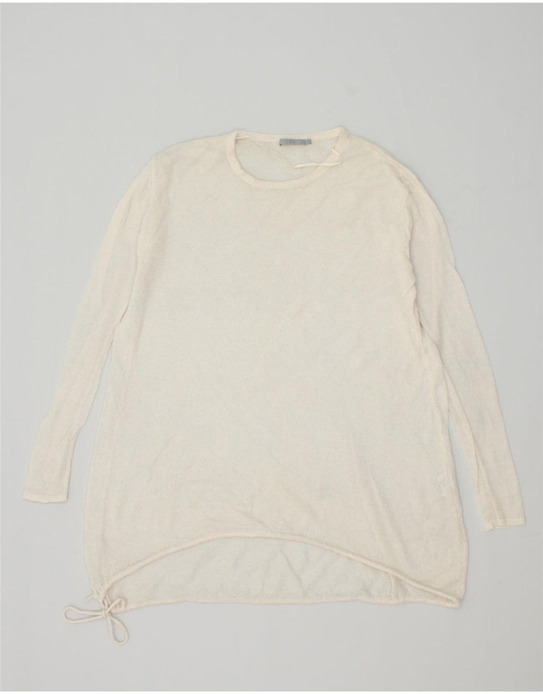 COS Womens Crew Neck Jumper Sweater UK 10 Small Off White Polyester | Vintage Cos | Thrift | Second-Hand Cos | Used Clothing | Messina Hembry 