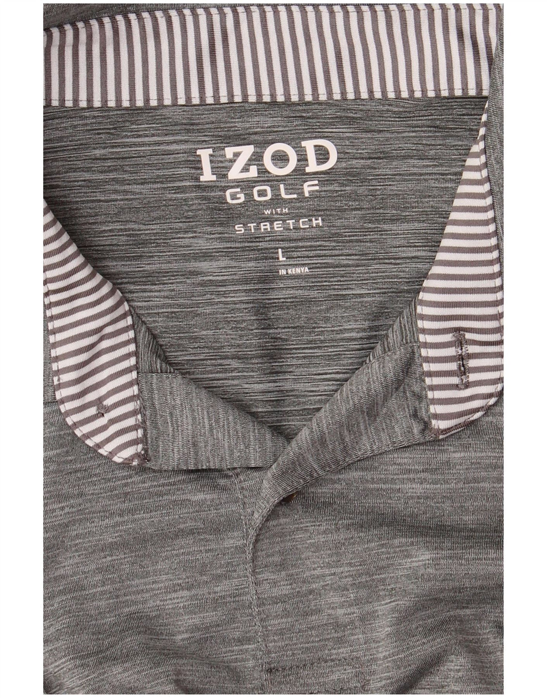 IZOD Mens Golf Polo Shirt Large Grey Flecked