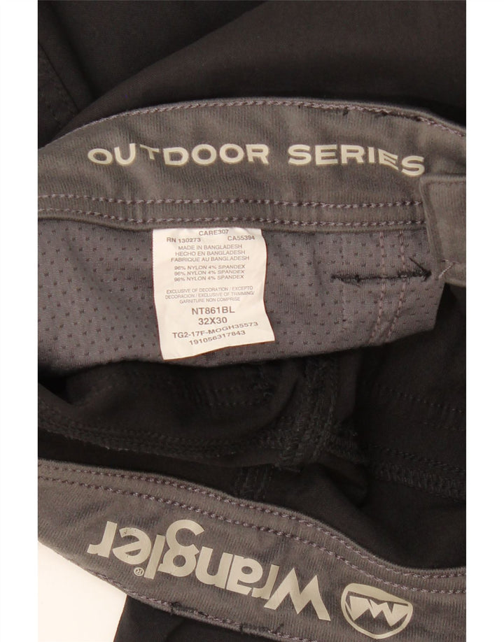 WRANGLER Mens Straight Casual Trousers W32 L30 Black Polyester Vintage Wrangler and Second-Hand Wrangler from Messina Hembry 