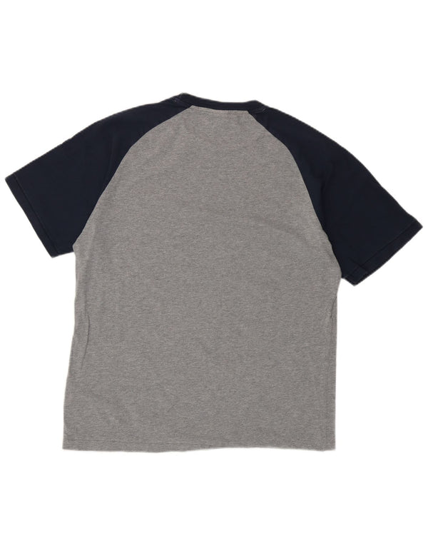 NIKE Mens USA Graphic T-Shirt Top Large Grey Colourblock Cotton