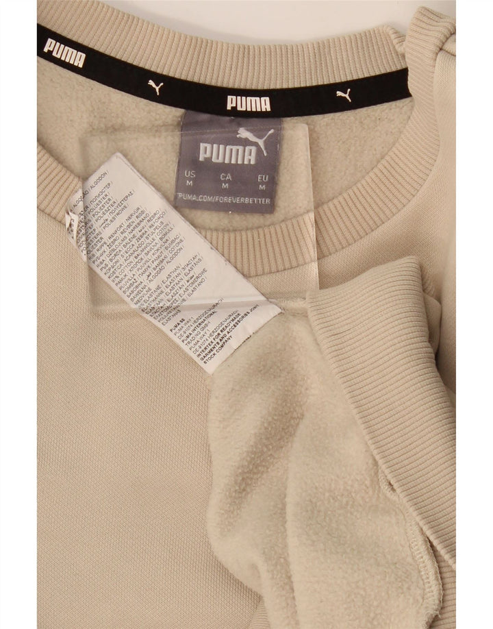 PUMA Mens Sweatshirt Jumper Medium Beige Cotton