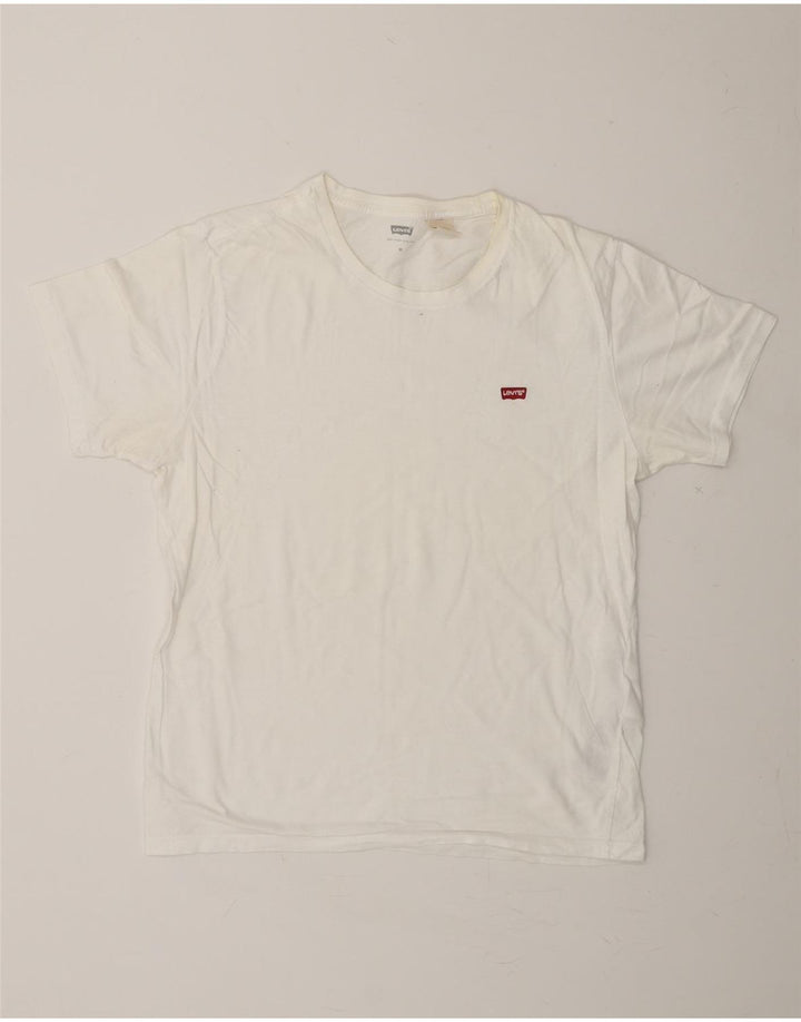 LEVI'S Womens T-Shirt Top UK 14 Medium White Cotton Vintage Levi's and Second-Hand Levi's from Messina Hembry 