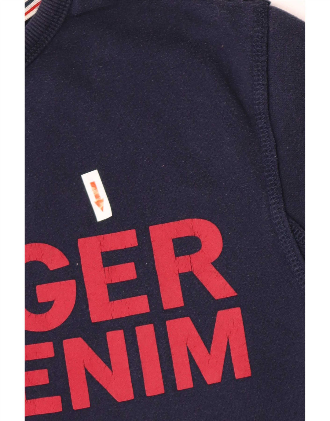 Tommy Hilfiger Mens Graphic Sweatshirt Jumper Medium Navy Blue Cotton