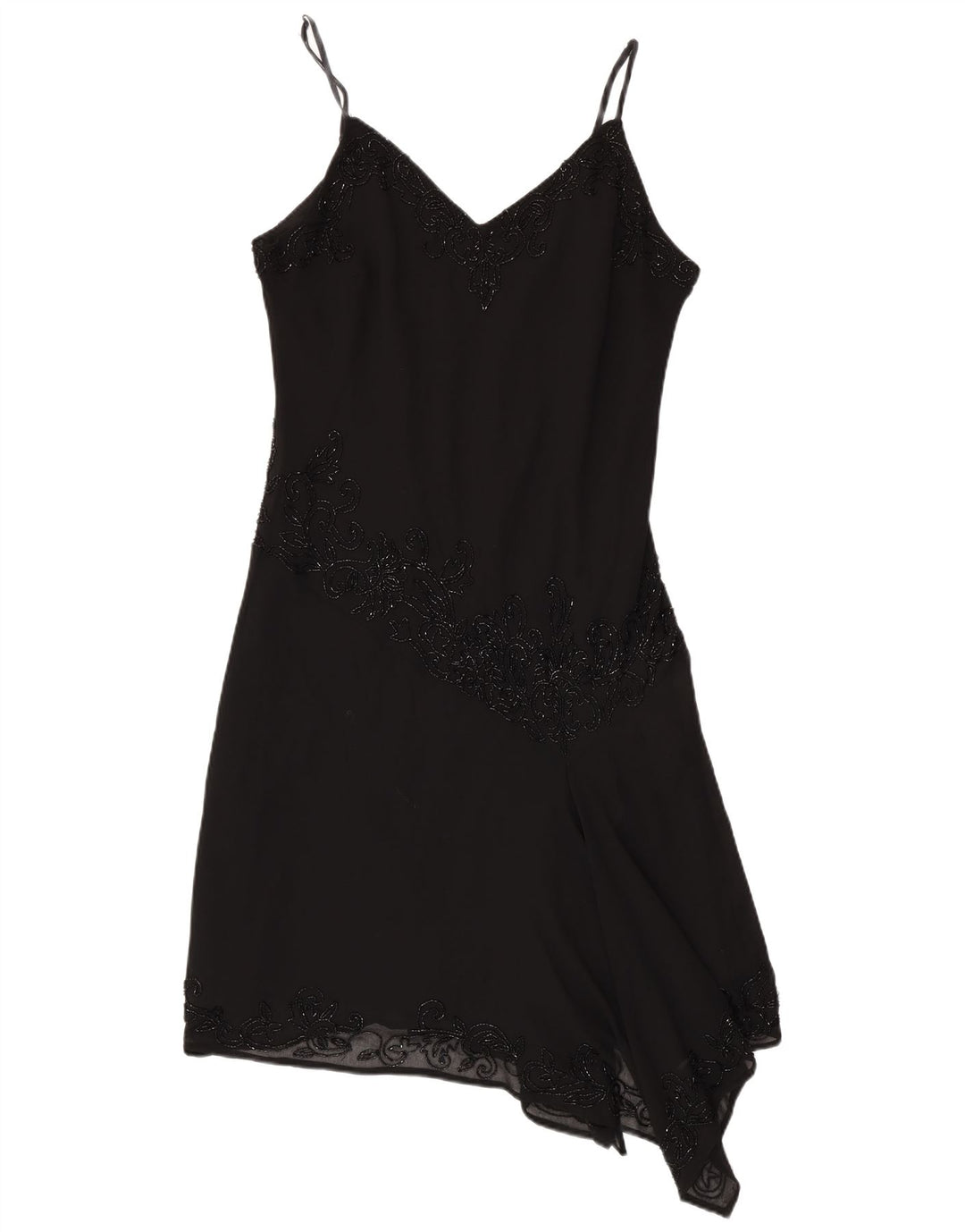 JMD Womens Asymmetric Slip Dress UK 12 Medium Black Polyester