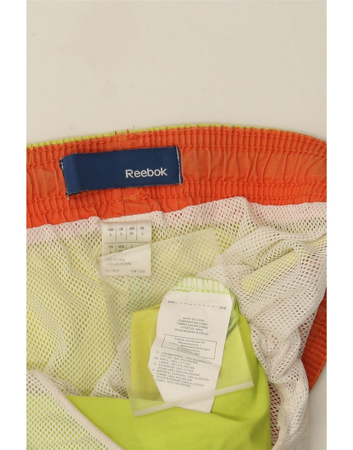 Reebok Mens Swimming Shorts Large Yellow Polyester