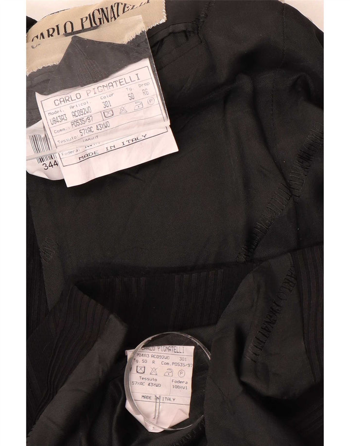 Carlo Pignatelli Mens 6 Button 2 Piece Set IT 50 Large Black Striped