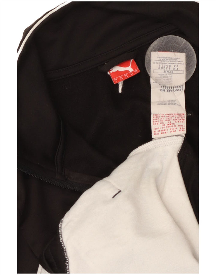 Puma Womens Tracksuit Top Jacket UK 14 Large Black Colourblock Polyester