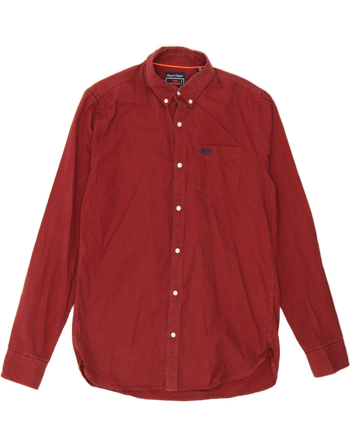 SUPERDRY Mens Shirt Medium Red Check Cotton Vintage Superdry and Second-Hand Superdry from Messina Hembry 