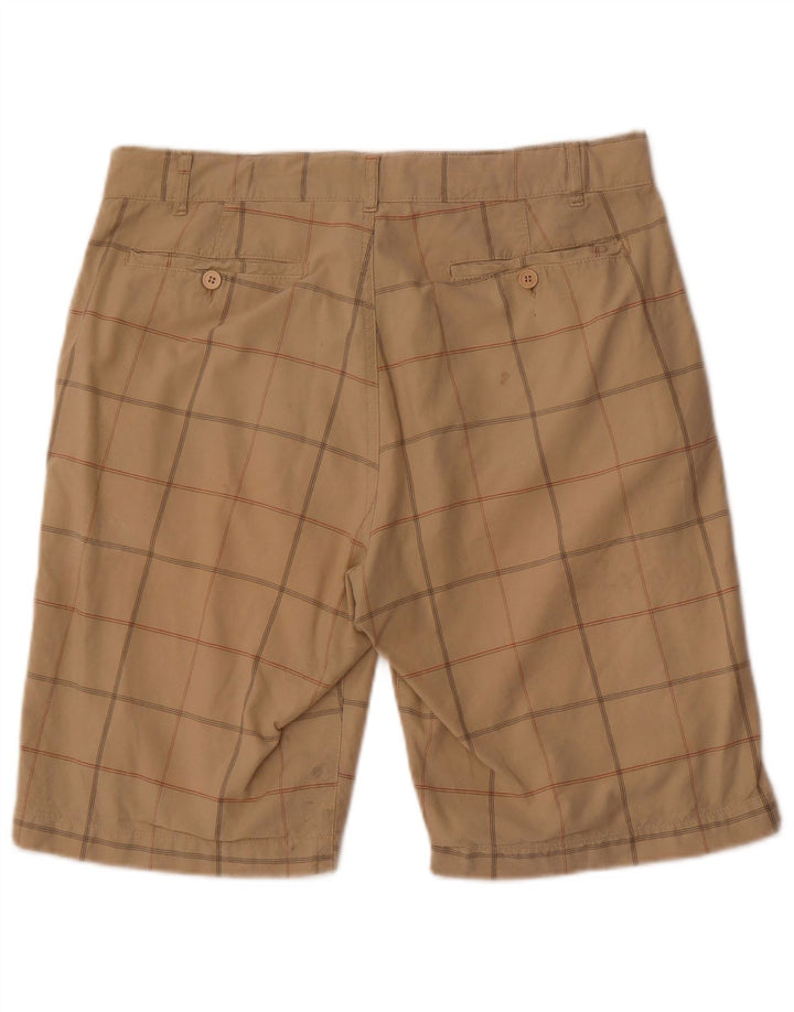 Converse Mens Chino Shorts Medium W32 Beige Check Cotton