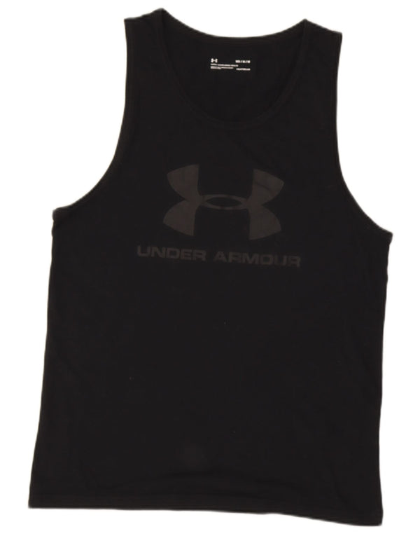 UNDER ARMOUR Mens Heat Gear Graphic Vest Top Medium Black Cotton