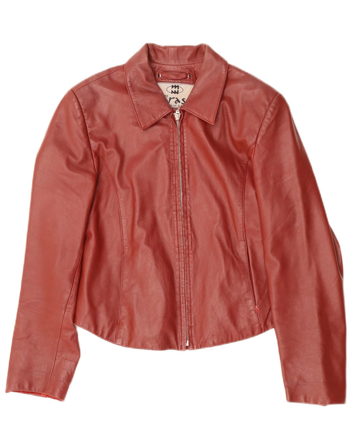 Vintage Womens Leather Jacket UK 14 Large Red Leather
