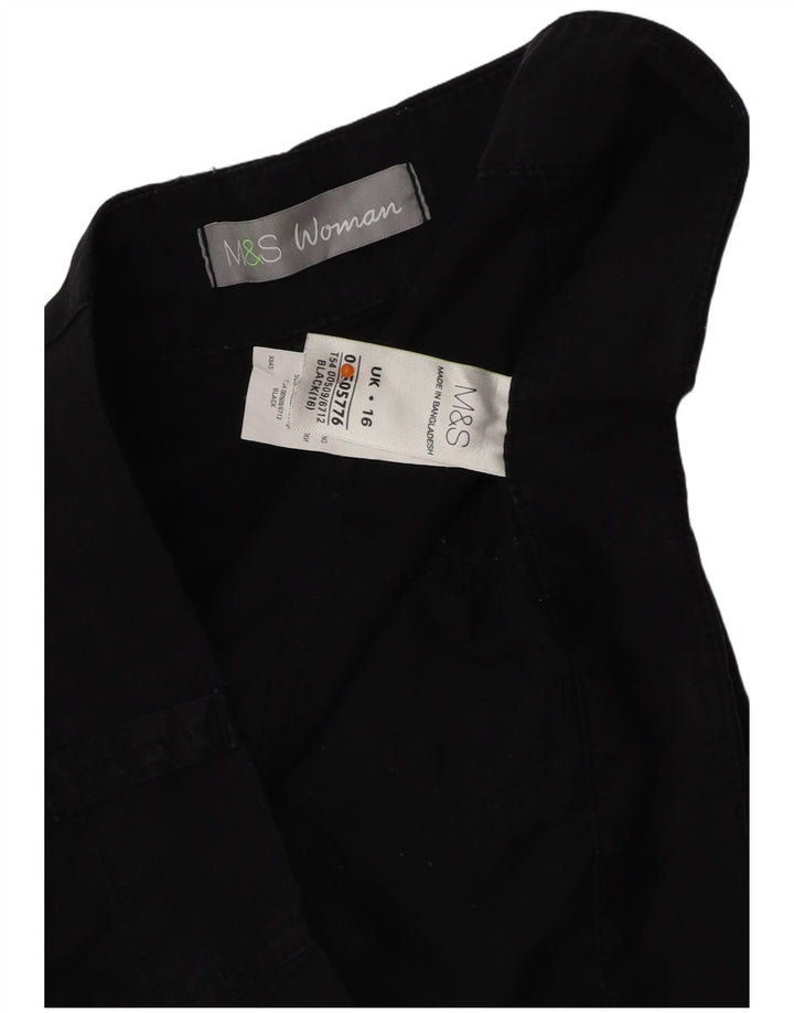 MARKS & SPENCER Womens Slim Chino Trousers UK 16 Large W38 L29 Black