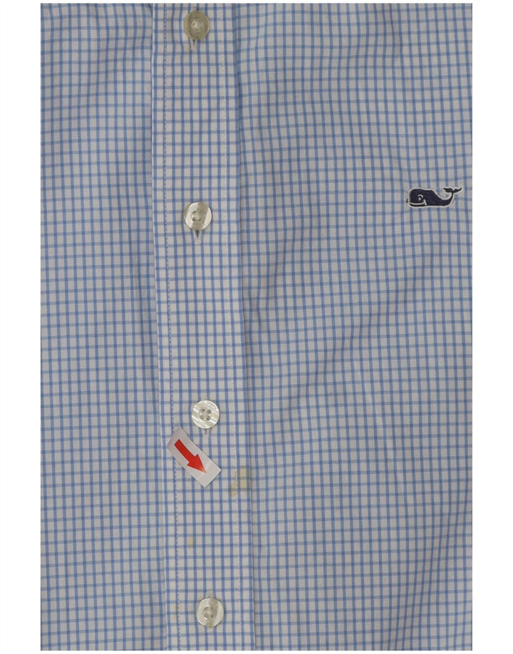 Vineyard Vines Mens Shirt Small Blue Check Cotton