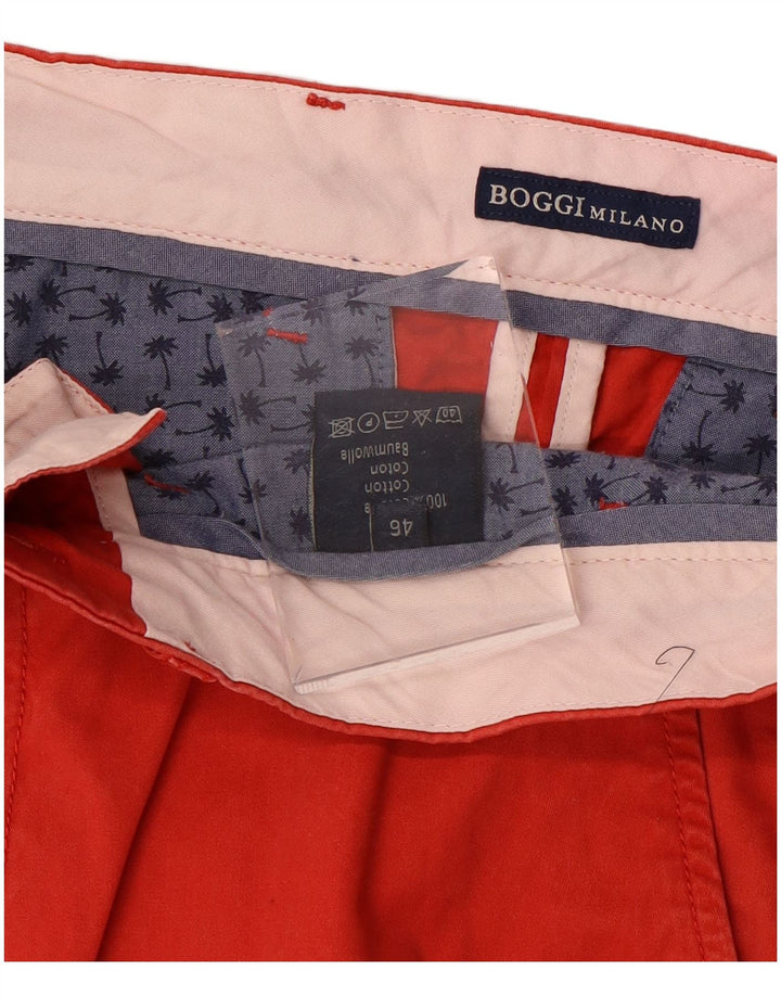 BOGGI Mens Milano Chino Shorts IT 46 Small W34  Red Cotton