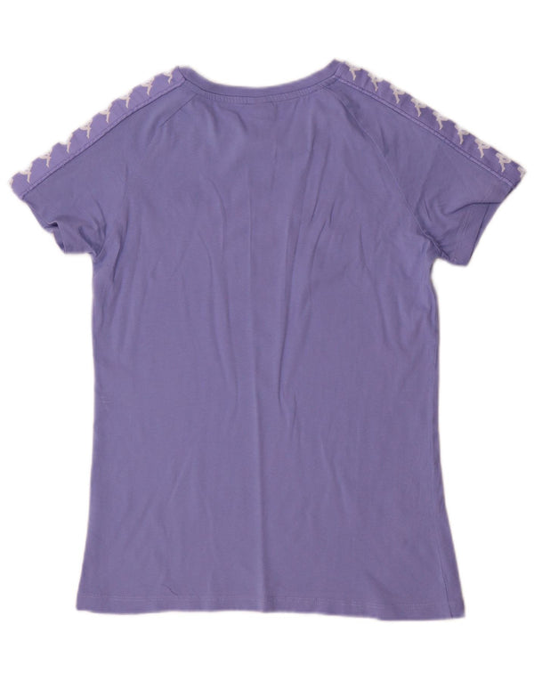 Kappa Womens Graphic T-Shirt Top UK 14 Large Purple Cotton