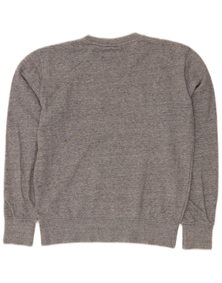 CHAMPION Mens Graphic Sweatshirt Jumper Small Grey Flecked Cotton