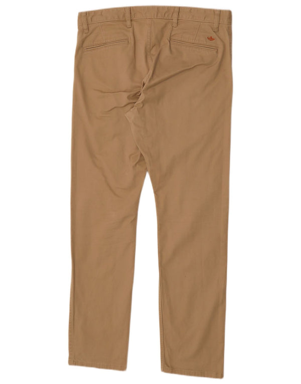 Dockers Mens Straight Casual Trousers W34 L32 Beige Cotton