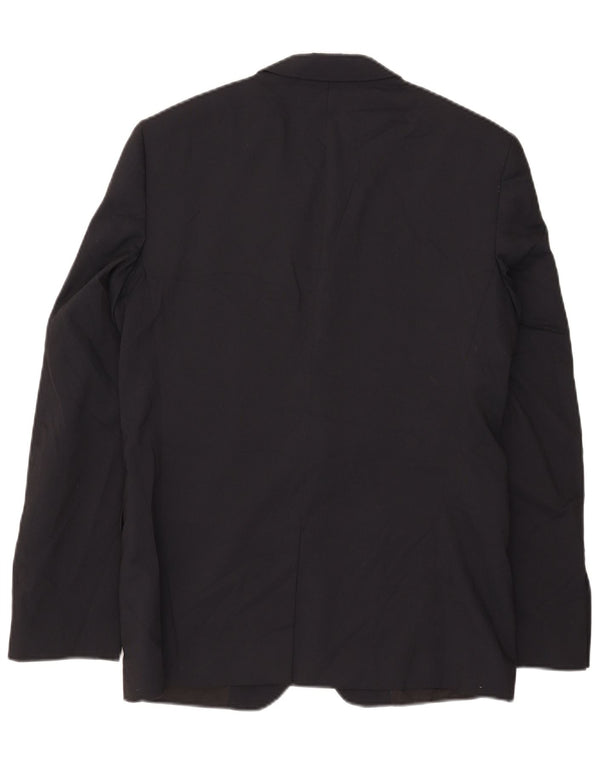 Zara Mens 2 Button Blazer Jacket EU 50 Medium Navy Blue Polyester