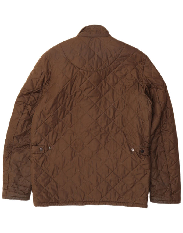 Barbour Mens Quilted Jacket UK 36 Small Brown Polyester