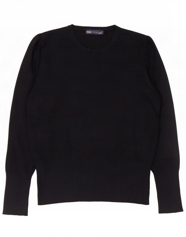 Marks & Spencer Womens Crew Neck Jumper Sweater UK 12 Medium Black