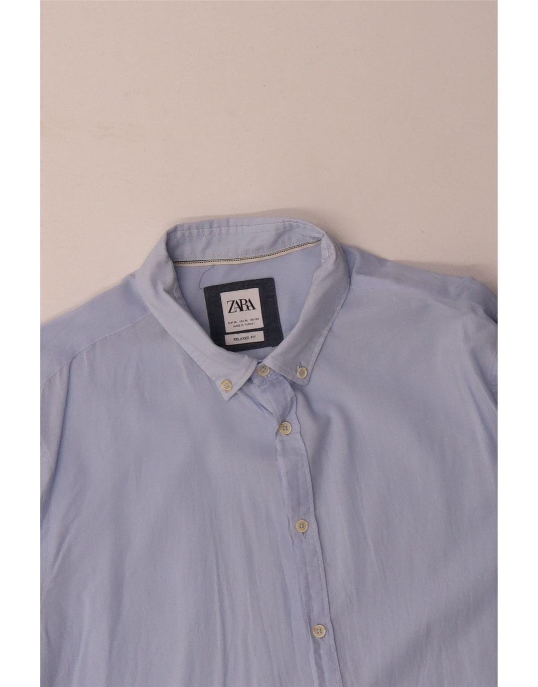 ZARA Mens Relaxed Fit Shirt XL Blue