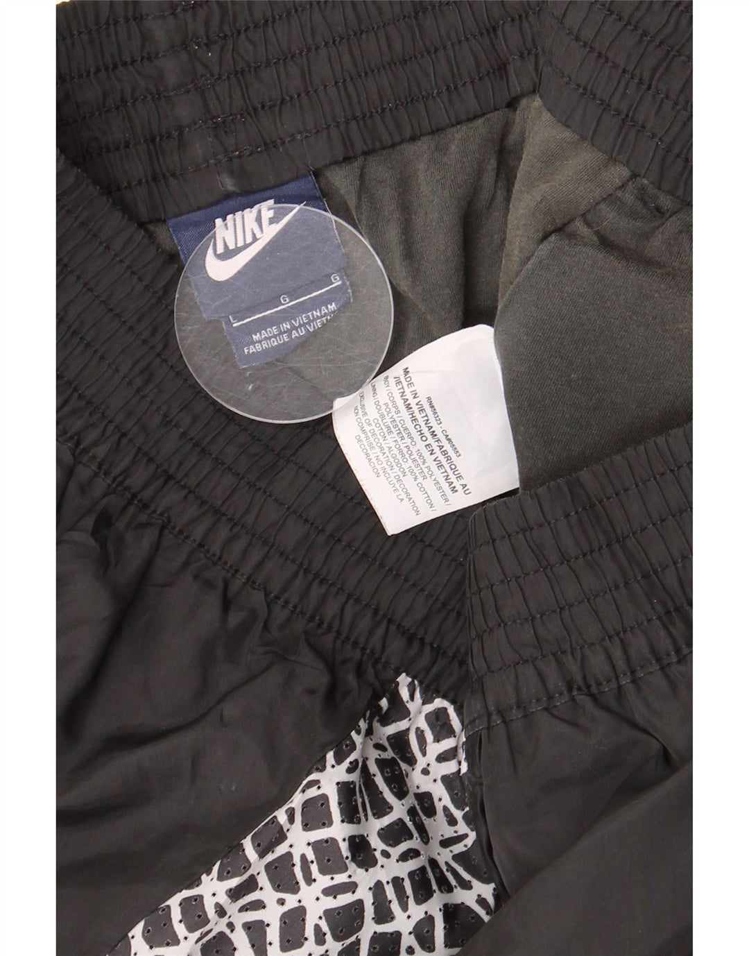 NIKE Womens Sport Shorts UK 14 Large  Black Geometric Polyester