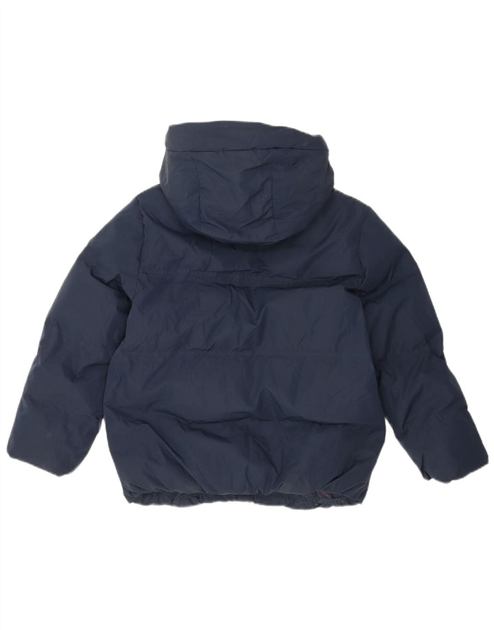 Zara Girls Hooded Padded Jacket 8-9 Years Navy Blue Polyester