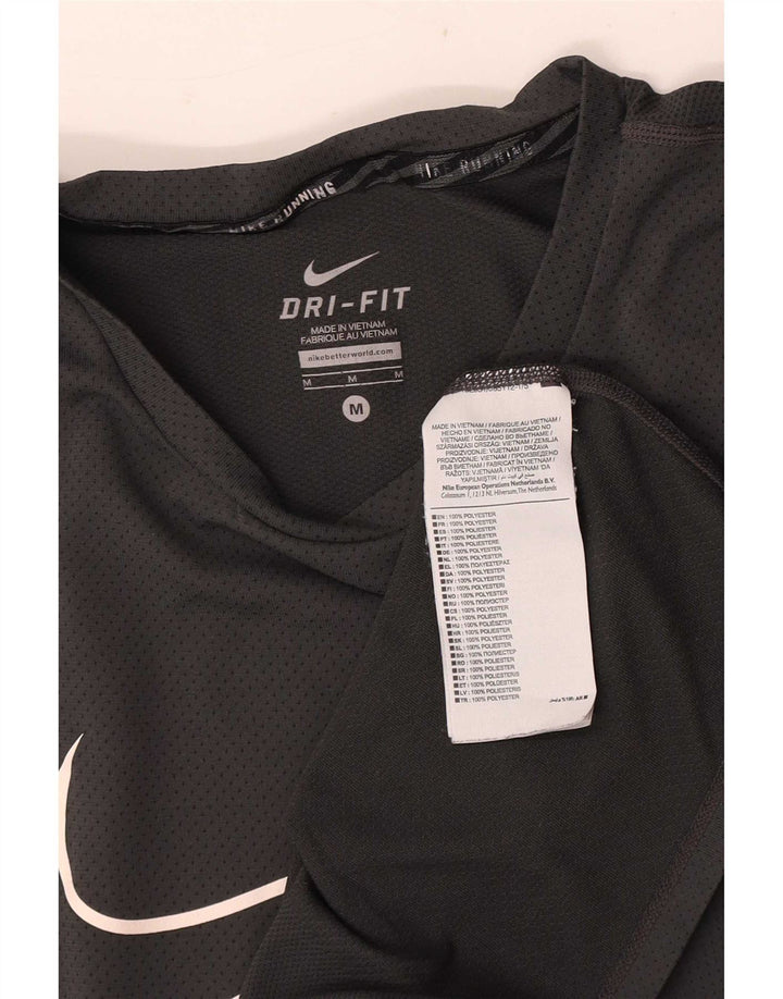 Nike Mens Dri Fit Graphic T-Shirt Top Medium Grey Polyester