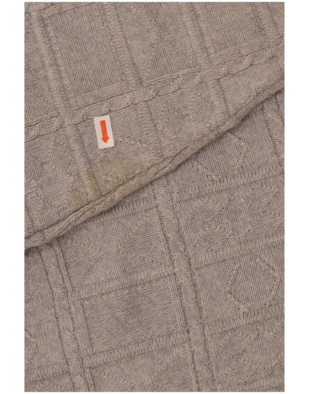 Vintage Mens V-Neck Jumper Sweater IT 50 Medium Grey Polyacrylic