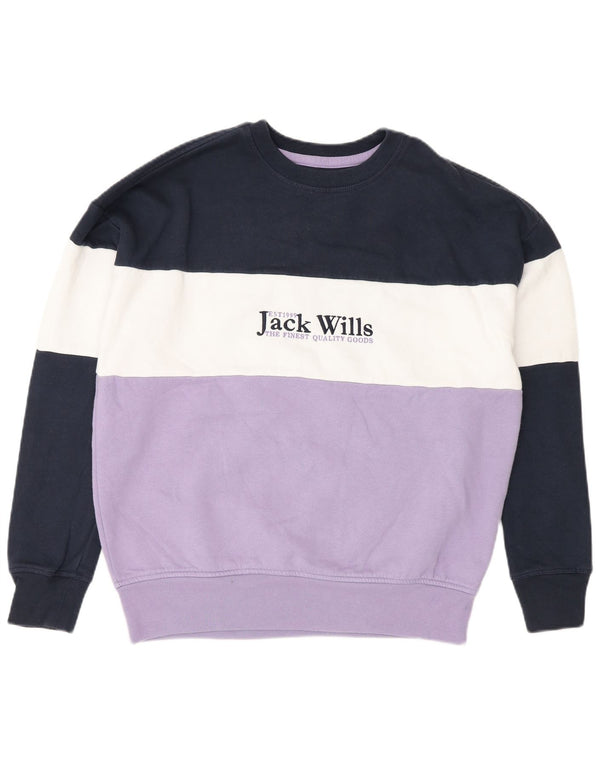 Jack Wills Womens Graphic Sweatshirt Jumper UK 6 XS Multicoloured