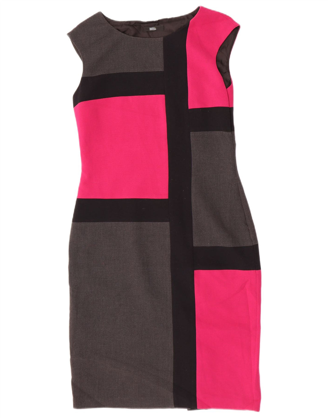 Marks & Spencer Womens Sheath Dress UK 10 Small Multicoloured Colourblock