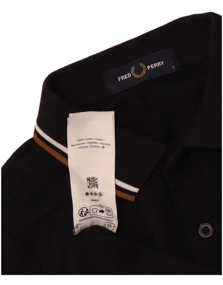 FRED PERRY Mens Polo Shirt Small Navy Blue Cotton
