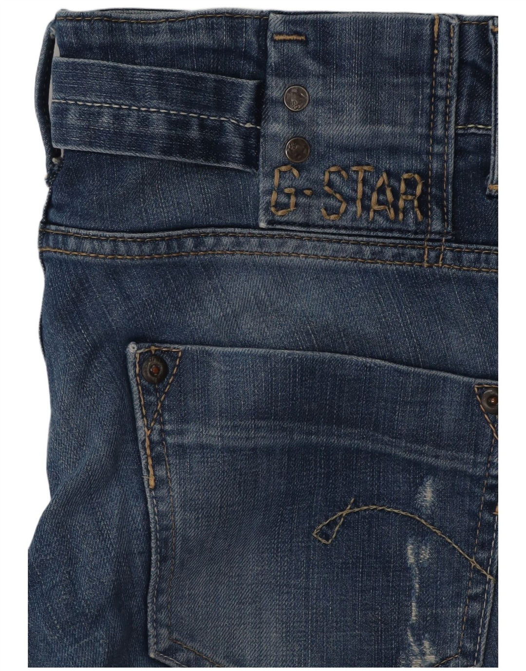 G-STAR Womens Distressed Straight Jeans W29 L30 Blue
