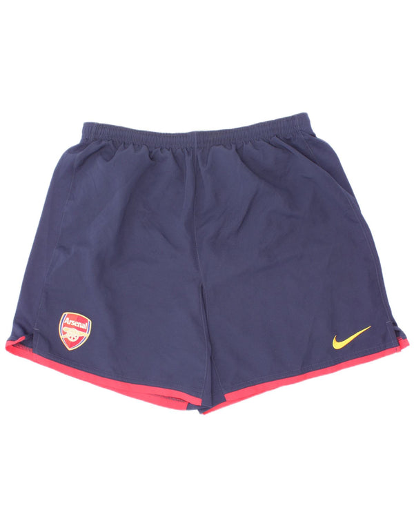 Nike Boys Arsenal Sport Shorts 13-14 Years XL Navy Blue Striped Polyester