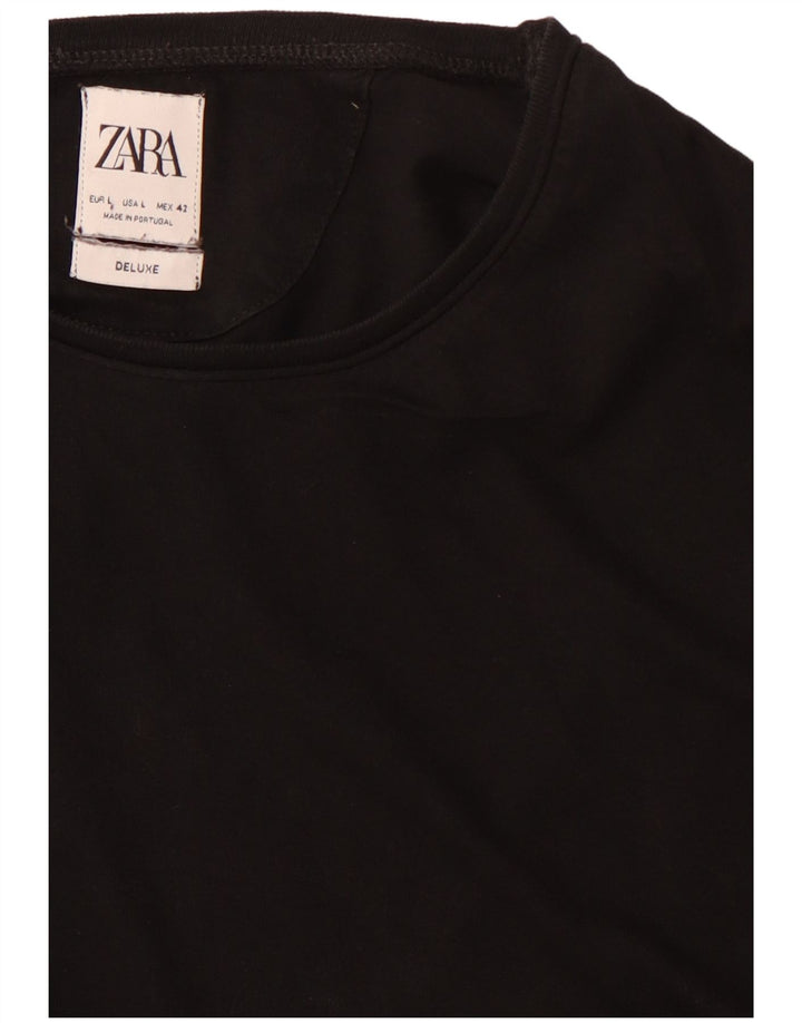 Zara Mens T-Shirt Top Large Black