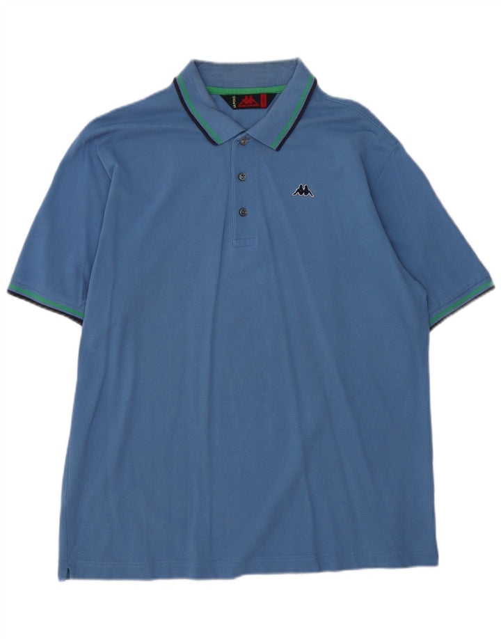 KAPPA Mens Polo Shirt Large Blue Cotton