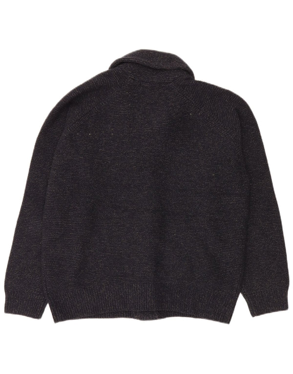 Marks & Spencer Mens Cardigan Sweater Large Navy Blue Acrylic