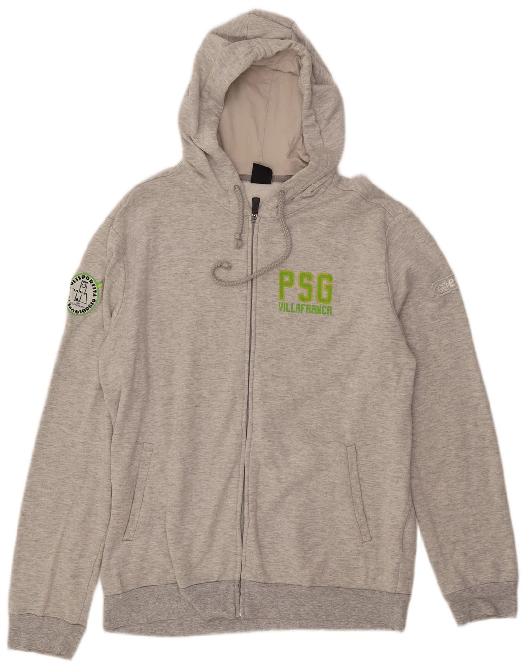 ERREA Womens Zip Hoodie Sweater XL Grey Cotton