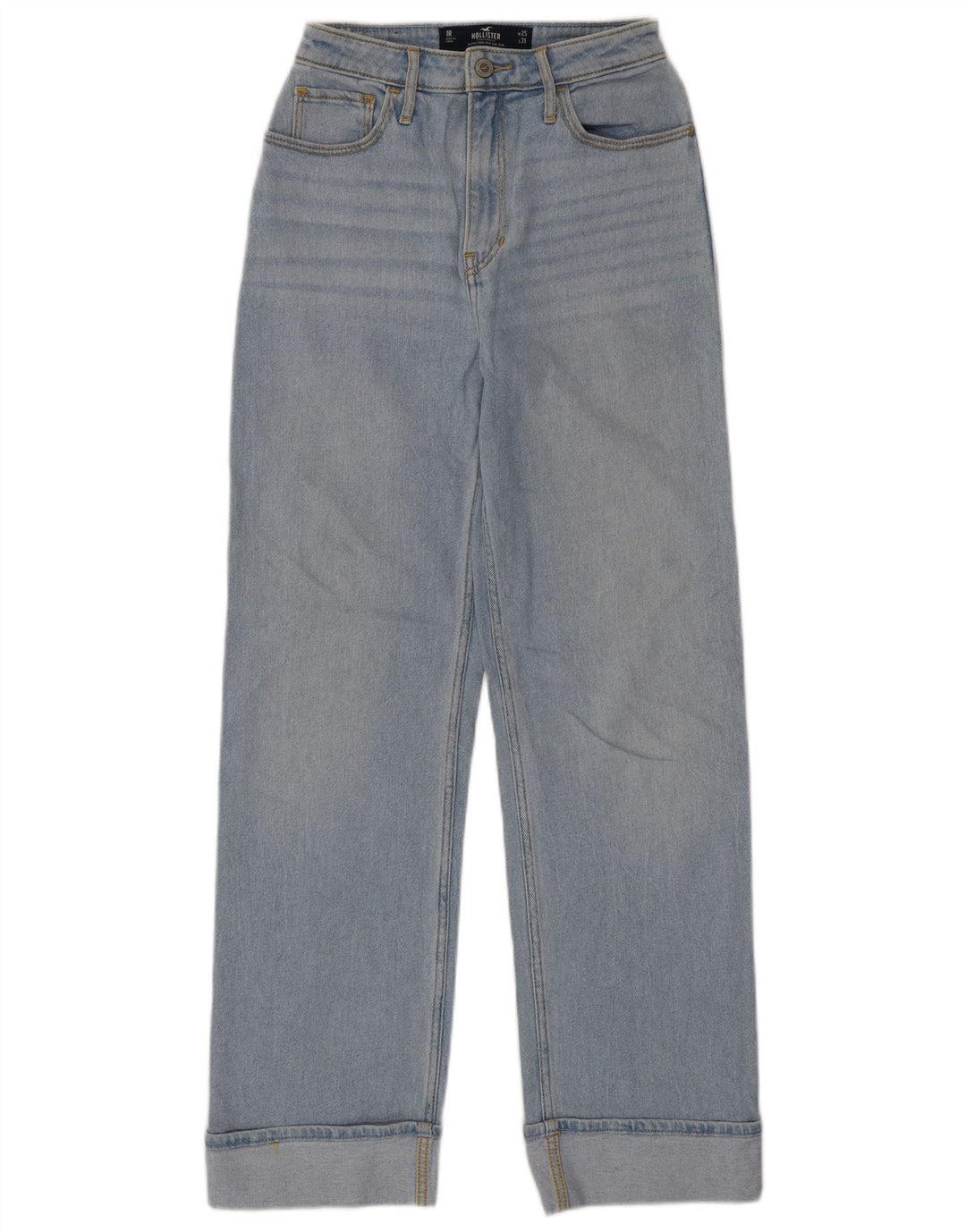 HOLLISTER Womens High Rise Straight Jeans W25 L31  Blue Cotton