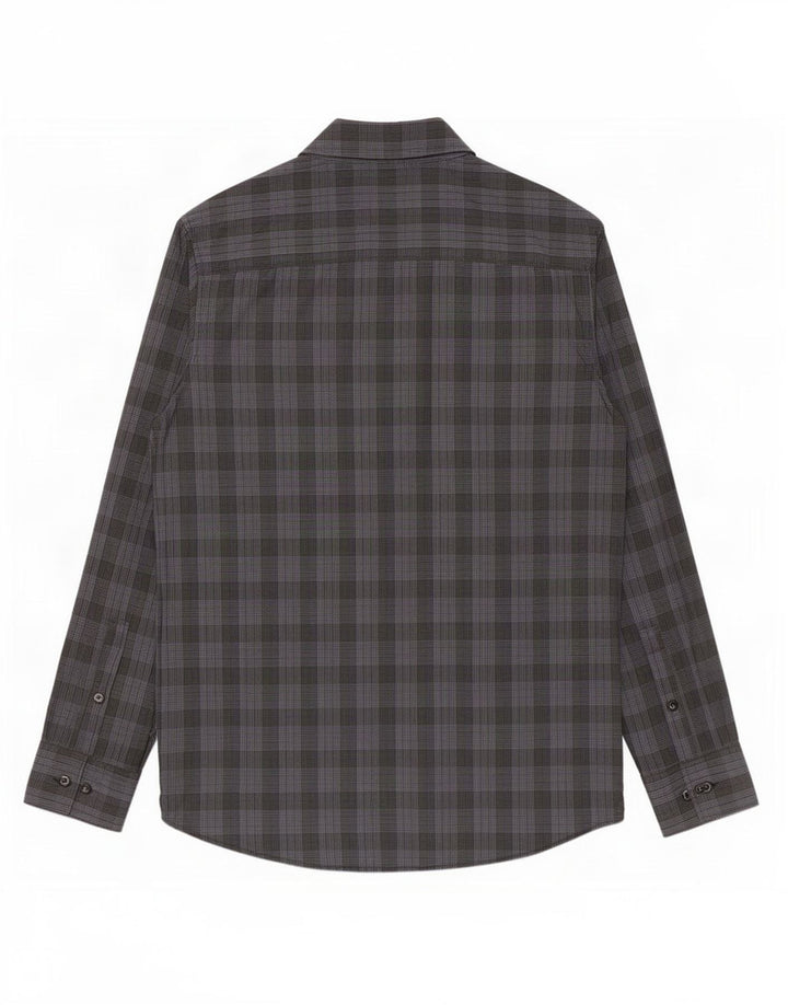Calvin Klein Mens Modern Fit Shirt Small Grey Check Cotton