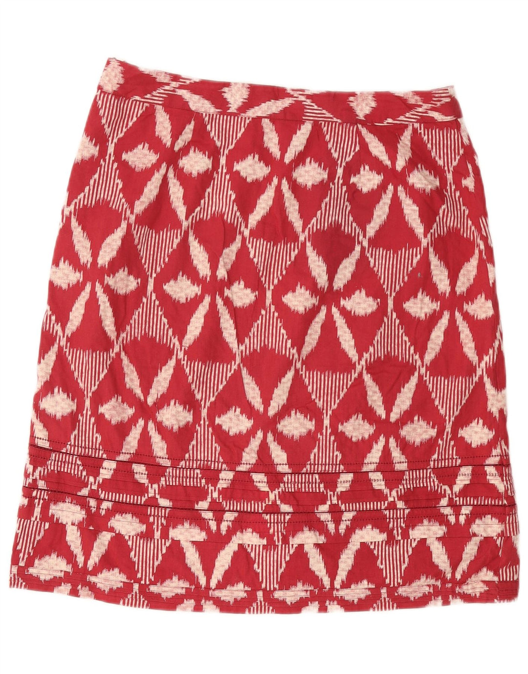 White Stuff Womens Mini Skirt UK 14 Large W34 Burgundy Floral Cotton