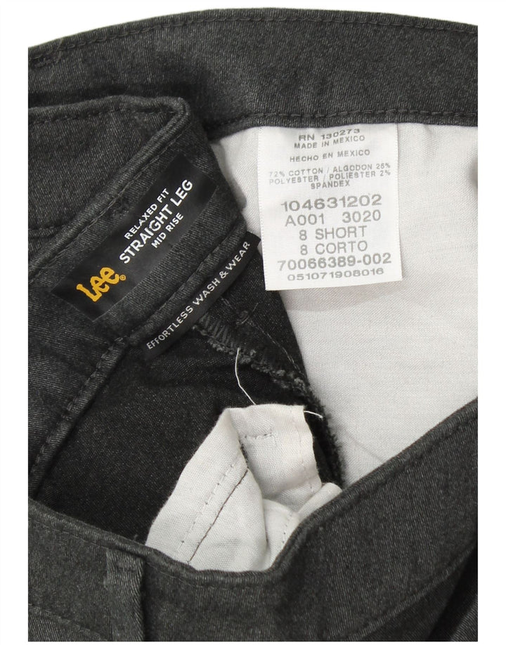 LEE Womens Mid Rise Relaxed Fit Casual Trousers US 8 Medium W30 L30 Grey