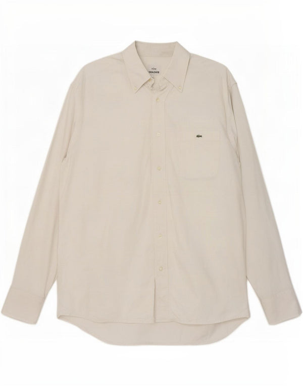 Lacoste Mens Shirt Size 42 Large White Cotton
