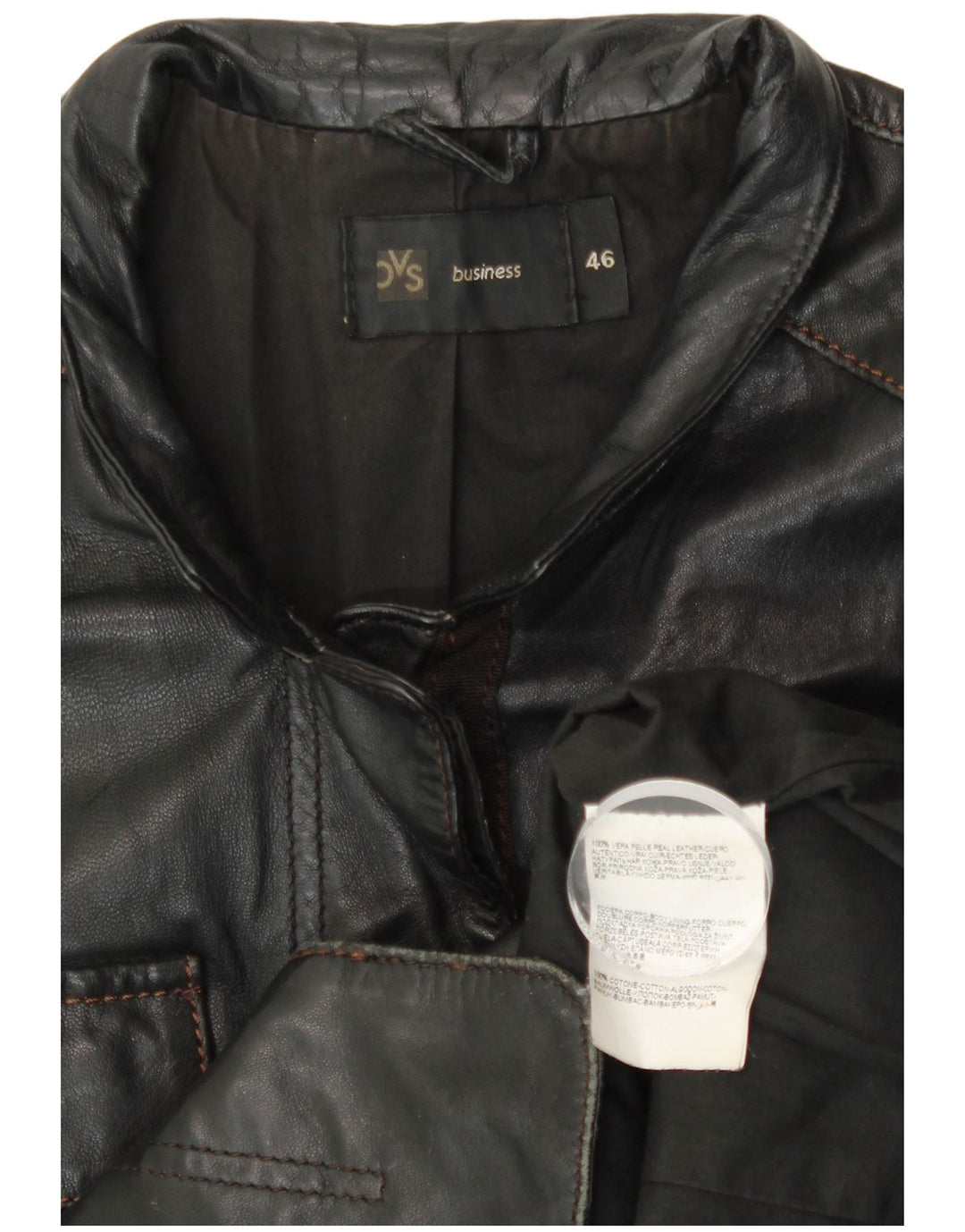 OVS Womens Leather Jacket IT 46 Large Black Leather