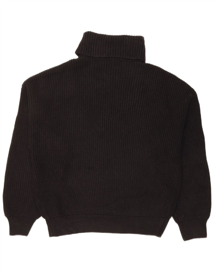 Zara Womens Roll Neck Jumper Sweater UK 14 Medium Black Viscose