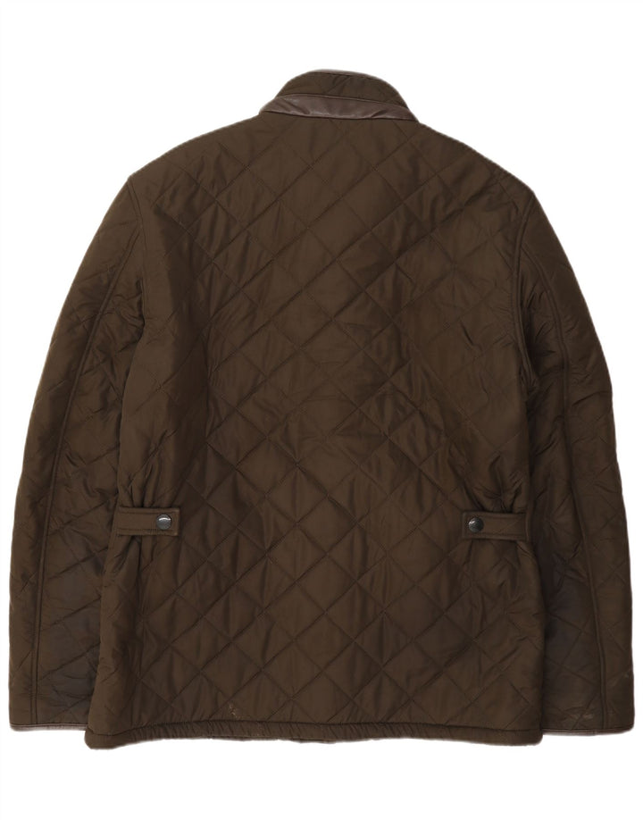 Barbour Mens Quilted Jacket UK 40 Large Khaki Polyester