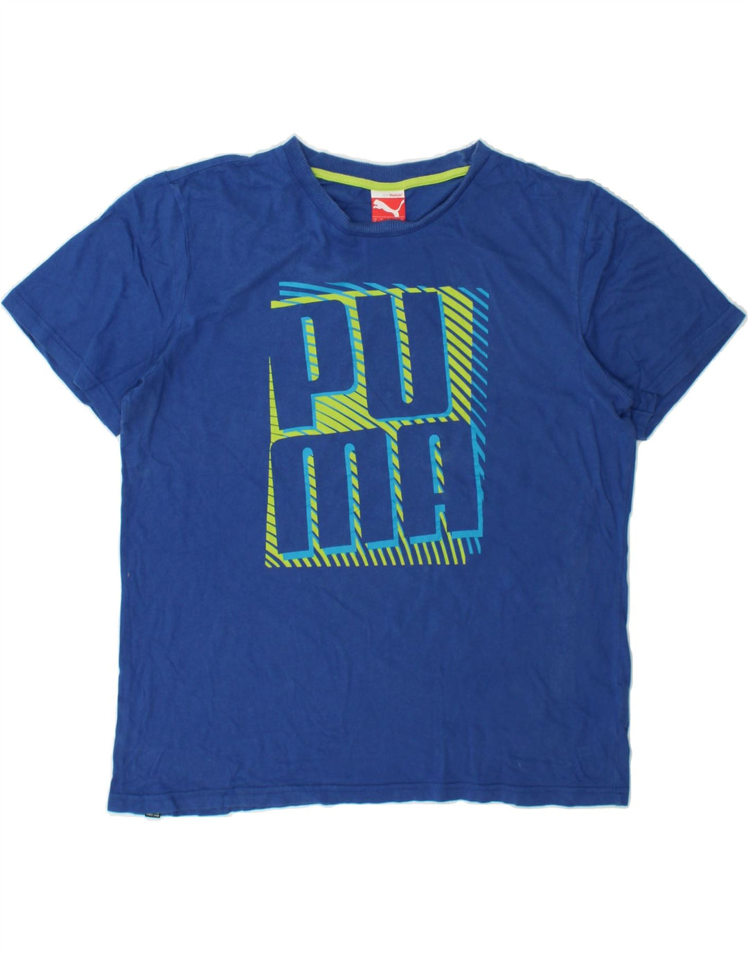 PUMA Mens Graphic T-Shirt Top Medium Blue Cotton Vintage Puma and Second-Hand Puma from Messina Hembry 