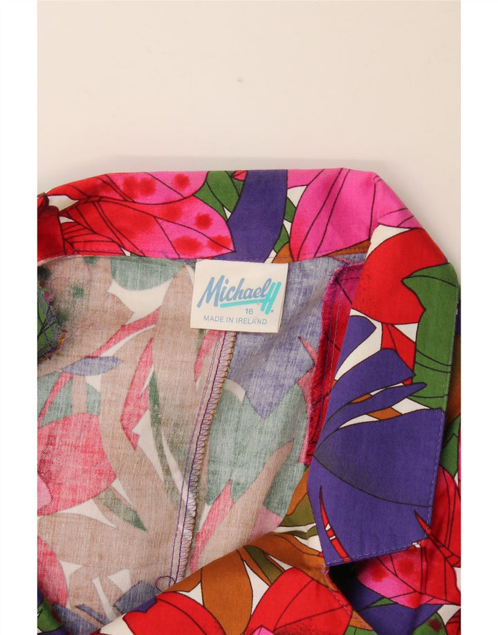 Michael H. Womens 1 Button Blazer Jacket US 16 2XL Multicoloured Floral