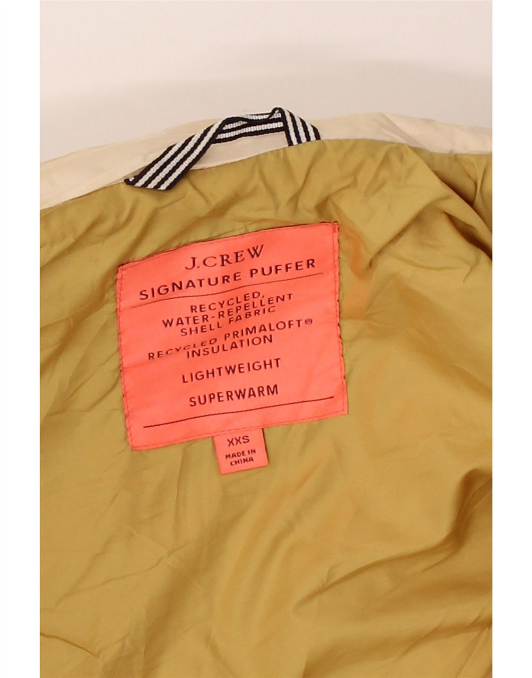 J. CREW Womens Quilted Gilet UK 2 2XS Beige Polyester Vintage J. Crew and Second-Hand J. Crew from Messina Hembry 